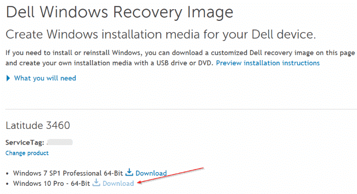 Dell Windows 10 Recovery Media Download